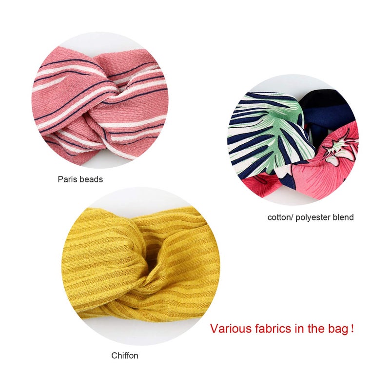 DRESHOW 10 Pack Boho Headbands for Women Vintage Cross Elastic Head Wrap Hair Accessories - Image 2